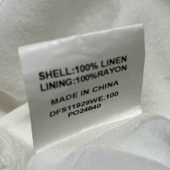 DISSH White 100% Linen Strapless Sleeveless Cutout Tube Midi Fit & Flare Dress 4 - Picture 4 of 4